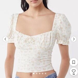 Urban Outfitters White floral crop top size M